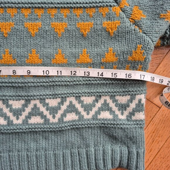 Universal Thread Cozy Alpine Snowflake Mockneck Pullover Sweater Green XS - Picture 8 of 9